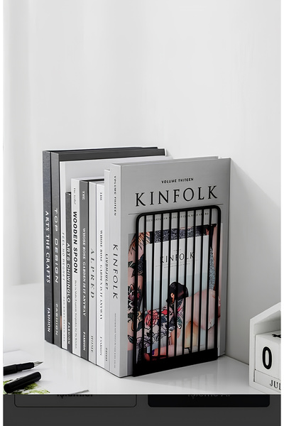 fatrema Dekoratif Metal Kitap Tutucu - Raf Düzenleyici