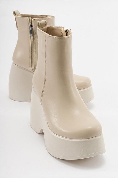 Ccway Wedge Heeled Boots Skin Skin
