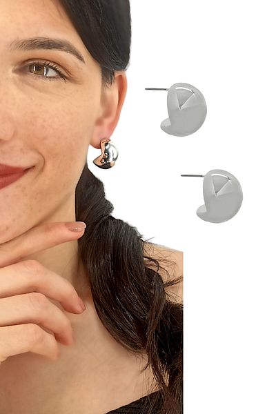 Çlk Accessories أقراط لوحة مثلثة منحنية فاخرة