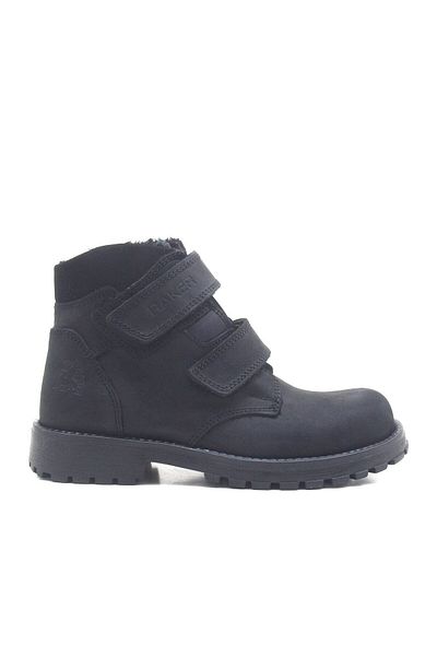 Rakerplus Παιδικές μπότες Sentor Γνήσιο Δερμάτινο Μαύρο Shearling Velcro
