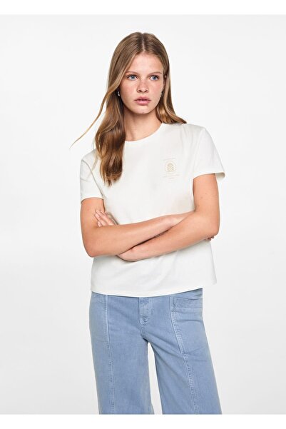 Mango Teen Tricou din bumbac cu model
