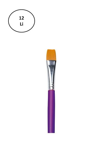 Rasanet Fanart Academy Series 536C Synthetic Bristle Flat Brush No:12 Pack of 12