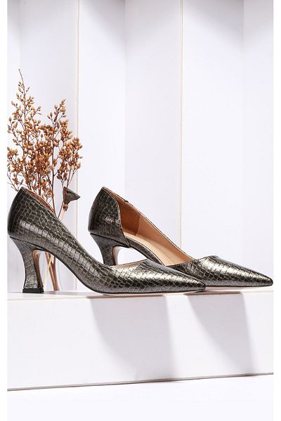 PARİS Pantofi stiletto asimetrici Platinum pentru damă