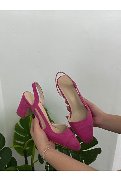 ERVANIN BUTİĞİ Fuşya Süet (Diana) Topuklu Ayakkabı