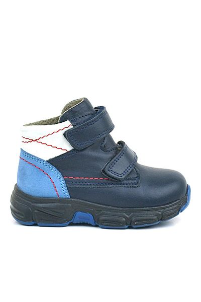 Rakerplus Genuine Leather Navy Blue Furry Baby Sports Boots