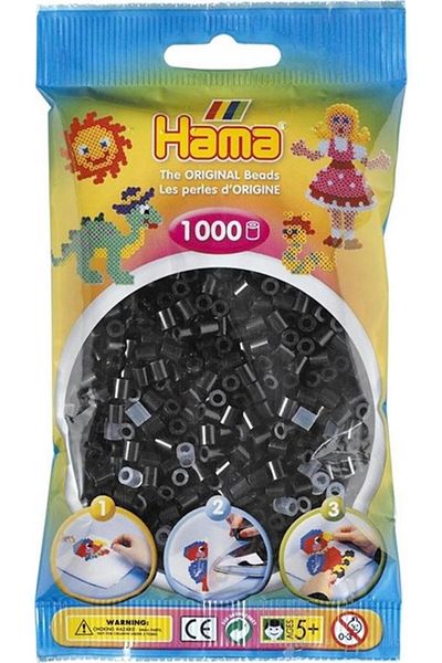 Hama Black Midi Beads - Pack of 1,000