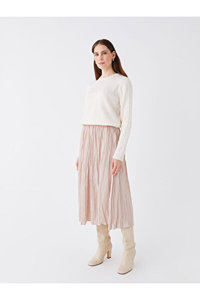 LC Waikiki Lw - Crew nyakú, saját mintás, hosszú ujjú női kötöttáru tunika