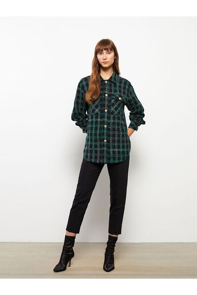 LC Waikiki Lcw καρό μακρυμάνικο γυναικείο πουκάμισο μπουφάν