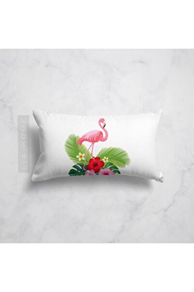 Lia Store غطاء وسادة مزخرف مزدوج الجوانب بنمط فلامينجو مقاس 35 × 55 سم