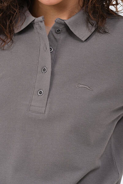 Slazenger Vera I Women's Polo Neck Dark Gray T-Shirt