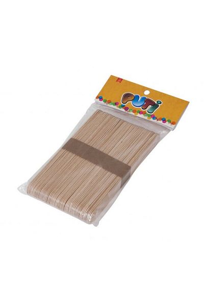 Puti Ahşap Natural 50 Li Büyük Dil Çubuğu / 4612