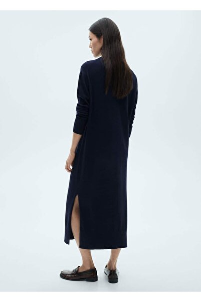 MANGO Woman Rochie tricotată cu gât rotund