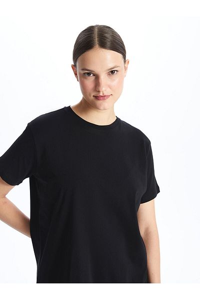 LC Waikiki Lcw Crew Neck Plain Short Sleeve Oversize Women's Tunic