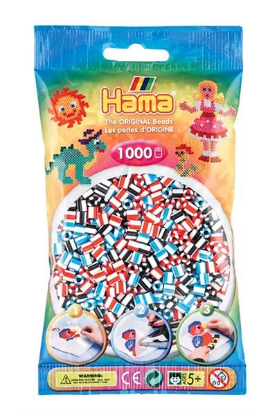 Hama 3 Colors Midi - 1,000 Stripe Beads Mix