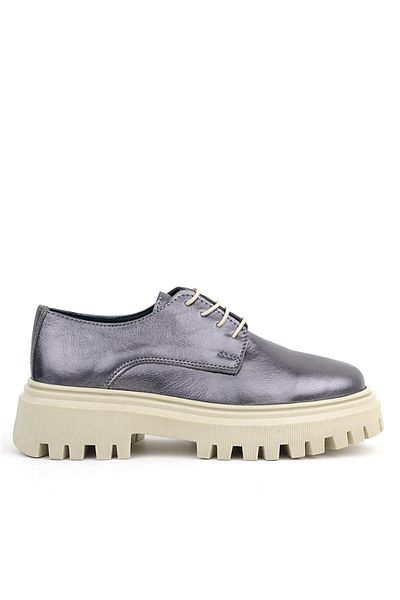 Rakerplus Pantofi casual Oxford cu șireturi din piele naturală Platinum