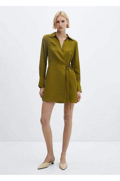 MANGO Woman Bow wrapped dress