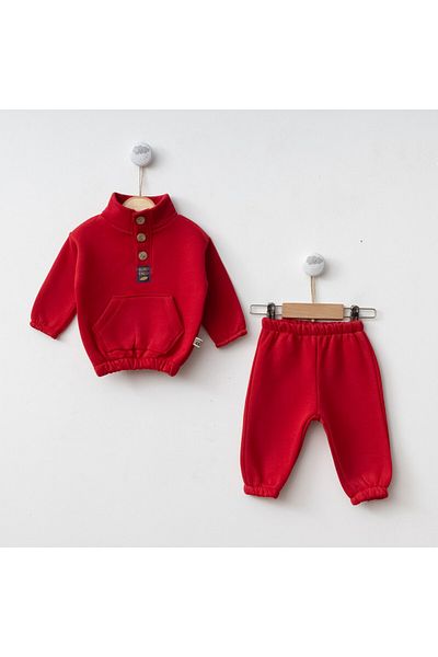 Minimus Newborn Baby Girl and Boy Winter Fleece Sports Suit Double Bottom Top Board Button Detail Pocket Suit