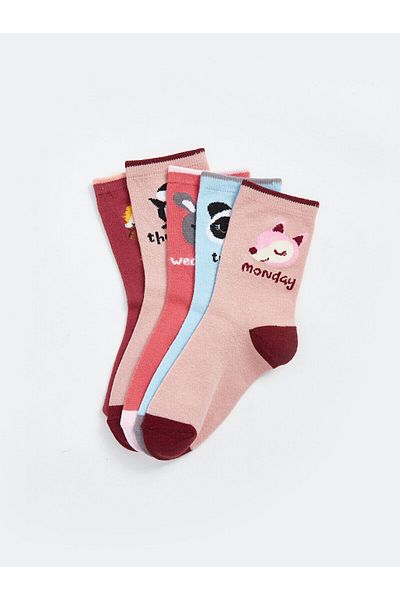 LC Waikiki Lcwk шарени чорапи за момиче от 5 части