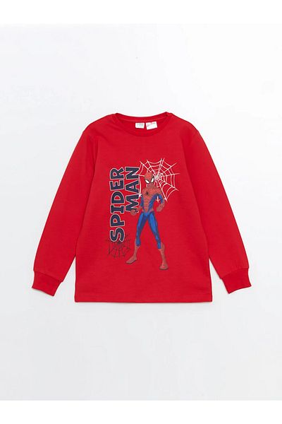 LC Waikiki Lcw Kids Vibrant Red Crew Neck Spiderman Printed Boys' Pajamas Set