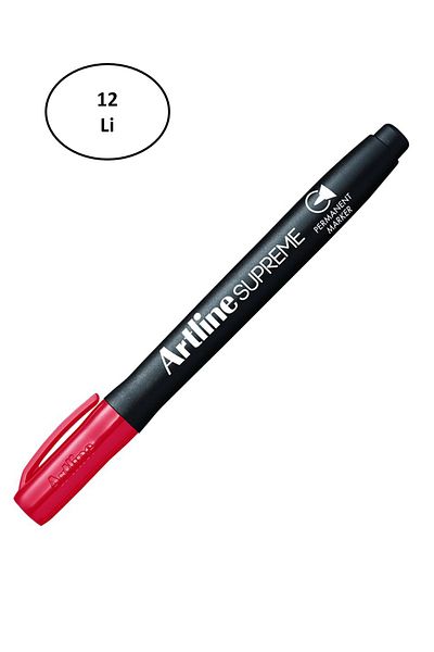 Mu Art Artline Supreme Permanent Marker 1.0 mm Red 12 Pack