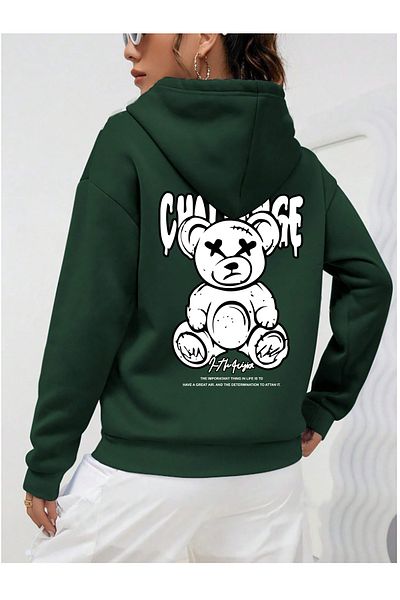 halowear Πλεκτό υφασμάτινο φούτερ Unisex 2ip Raster Green Challenge Bear