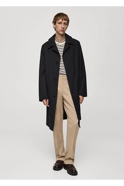 MANGO Man Übergroßer, bequemer Stretch-Trenchcoat