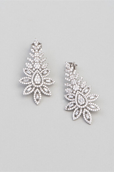 So CHIC... Romantik Rüya 18 Ayar Beyaz Altın Kaplama Gümüş Küpe