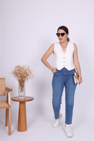 MİSLİNA BUTİK Kot Mavisi Boyfriend Jean