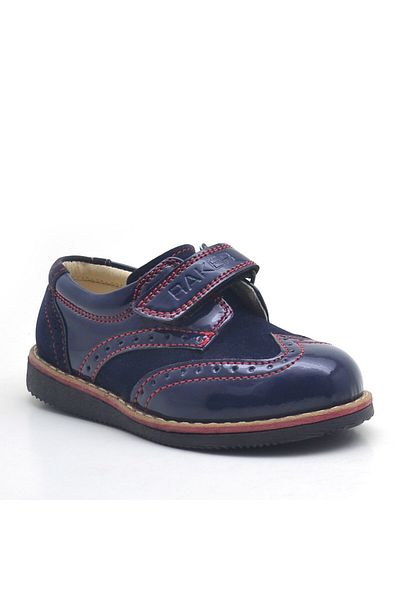 Rakerplus Hidra Navy Blue Patent Leather Velcro Casual Baby Boy Shoes