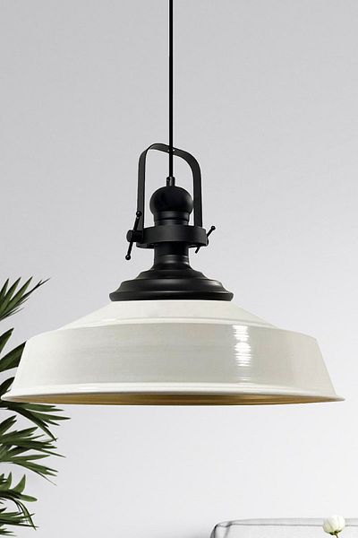 Bamyum White Nobility Single Chandelier Black Head Retro Pendant Lamp Restaurant Cafe Living Room Chandeliers