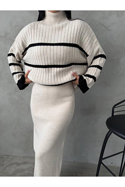 FRİYA Women's Knitwear Skirt Sweater