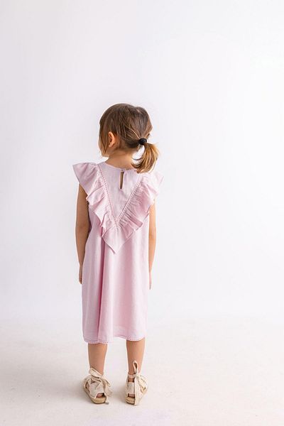 Oliven The Kid Rochie din dantelă roz - cu detaliu la vârf și la spate