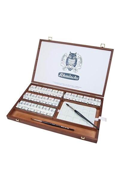 Schmincke Horadam Aquarell Ahşap Kutu Artist Sulu Boya Seti 48 X Tam Tablet 74348