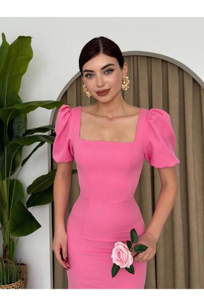 conconmoda Balon Kol Uzun Maya Elbise