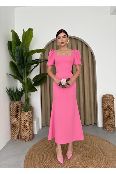 conconmoda Balon Kol Uzun Maya Elbise