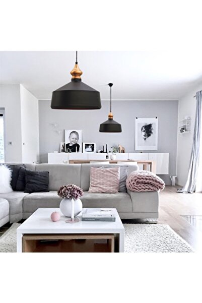 Bamyum Köşeli Siyah Tekli Avize Salon Mutfak Pastane Restoran Otel Modelleri Sarkıt Lamba Avizeleri