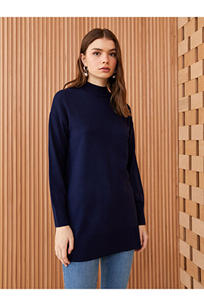 LC Waikiki LCW Jumătate cu gât țesut uni cu mânecă lungă Tricoturi pentru femei Tunica