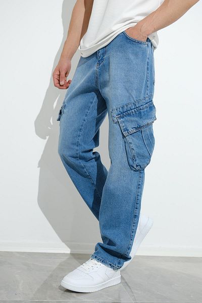 Oksit Fierello Cargo Pocket Pantaloni largi, largi, blugi