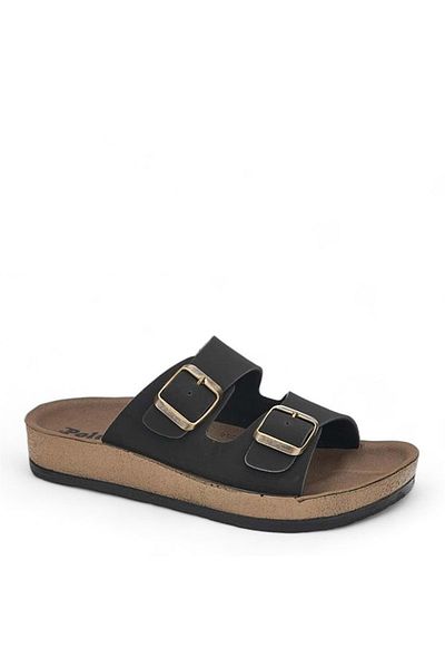 moda ayakkabım Women's Black Slippers Polero Shoes 26-47