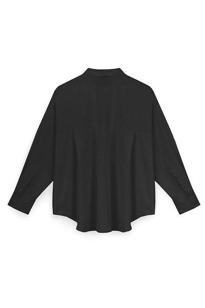 praye Cămașă neagră oversize cu textura moale