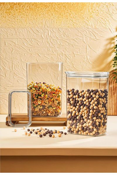 Milenay Crystal Clear Series - 6 Pieces Vacuum Silicone Storage Gasket, 3 Liter Volume Plastic Storage Container