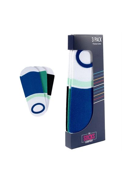 The Socks Company 3 ζευγάρια ανδρικές αόρατες κάλτσες με μοτίβο με ειδικό κουτί (151P)