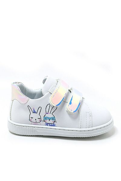 Artico Miclou White Velcro Baby Girl Sneakers