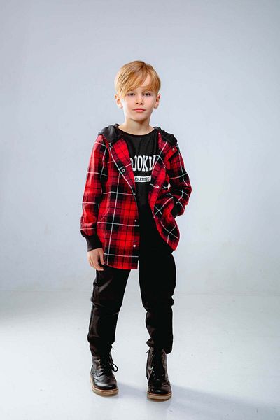 rg kidsstore Cămașă pentru copii în stil lumberjack - cu detaliu cu snap