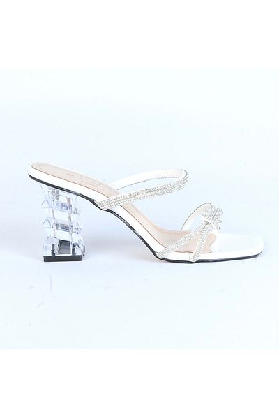 moda ayakkabım Pantofi de modă 254 Pantofi cu toc pentru femei - Mds00818-white-37
