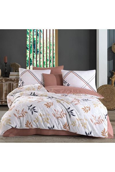 nuit dose Double Ranforce Duvet Cover Set Belen Brown