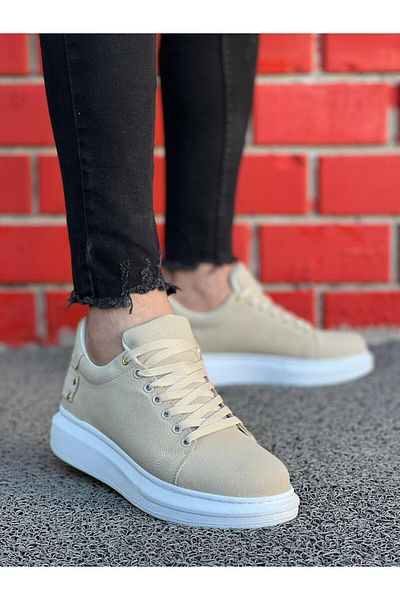 BESKAR KB047 Μπεζ Suede Casual Ανδρικά Παπούτσια
