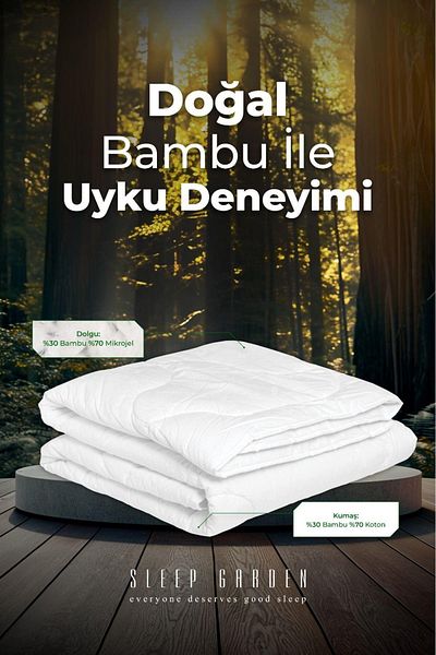 Sleep Garden Natural Bamboo Quilt - Double 195X215 with Interlining Bag
