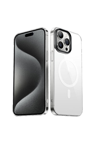 Rivor Apple iPhone 15 Pro Max Kılıf Kamera Çıkıntılı Wireless Şarj Özellik Şe...