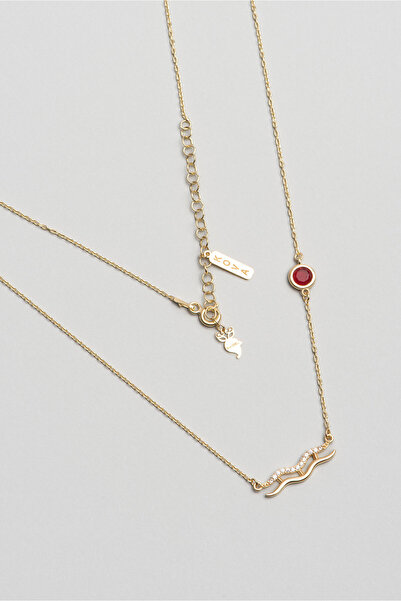 So CHIC... Zodyak Koleksiyonu Kova Burcu 18 Ayar Sarı Altın Kaplama 46 Cm Gümüş Kolye